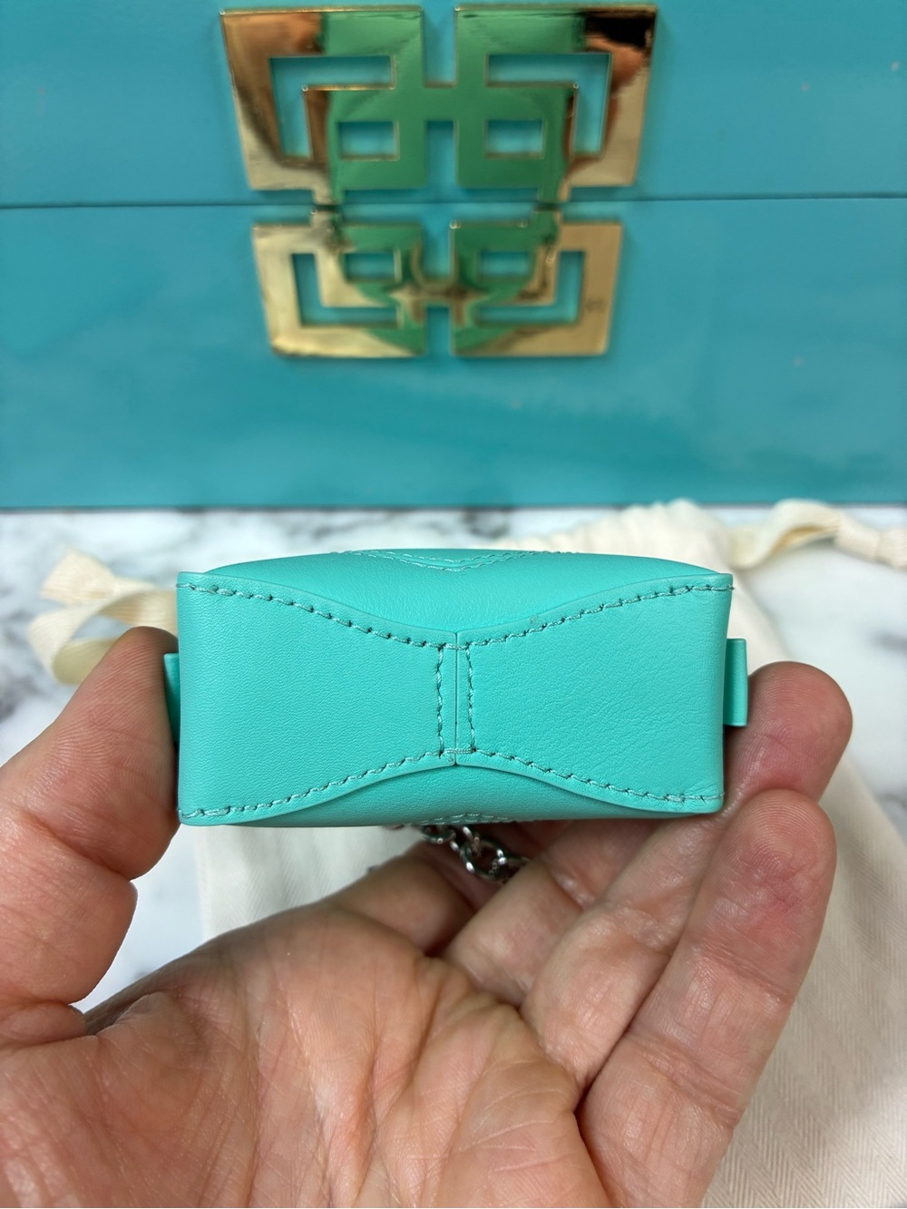 Tiffany & Co. Blue Leather Micro Nano Return to Tiffany Bag Charm - NWT - Picture 7 of 9